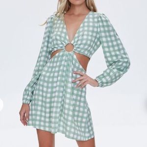 Gingham Cut Out Dress